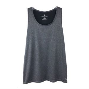 Womens Tank Shirt Size Small Adrienne Vittadini Sports Gray Black Vented Back